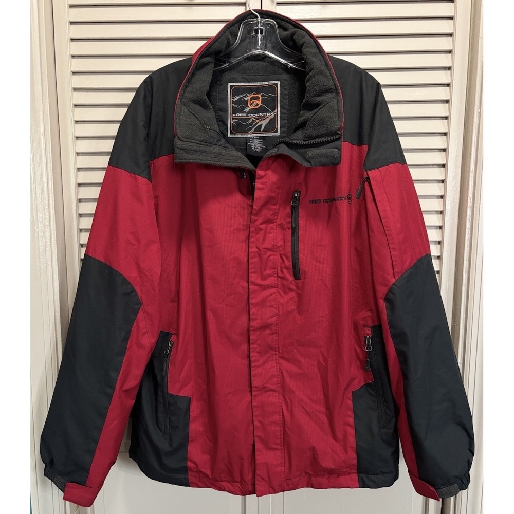 Free‎ Country Parka Jacket Zip Up Collared Fleece Lined Size Large Heavy Warm